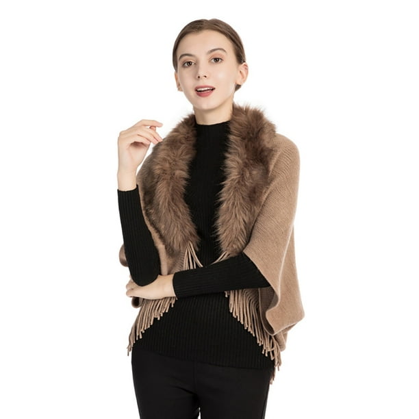 Fashion New Women Winter Faux Fur Scarf Collar Shawl Cape Wrap Keep Warm